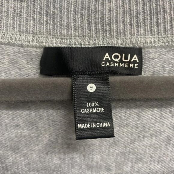 Aqua 100% Cashmere Womens Heathered Gray Pullover Sweater Size S Neiman Marcus - Picture 4 of 4